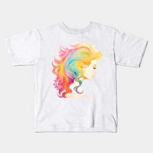 Pastel Girl Potrait #4 Kids T-Shirt